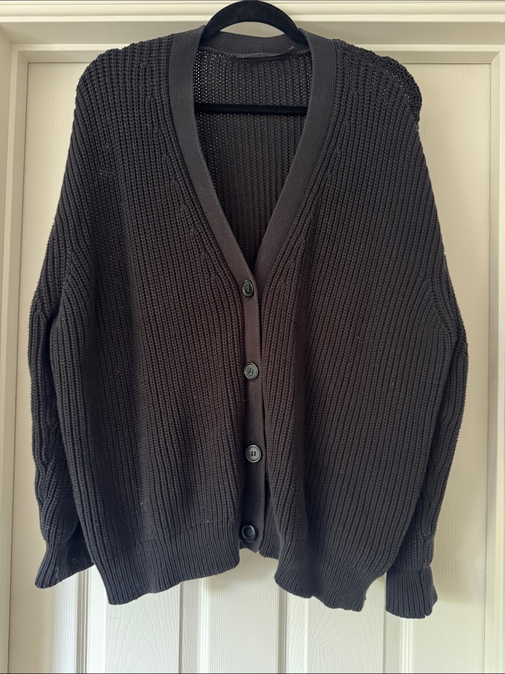 Jenni Kayne Black Cotton Cocoon Cardigan